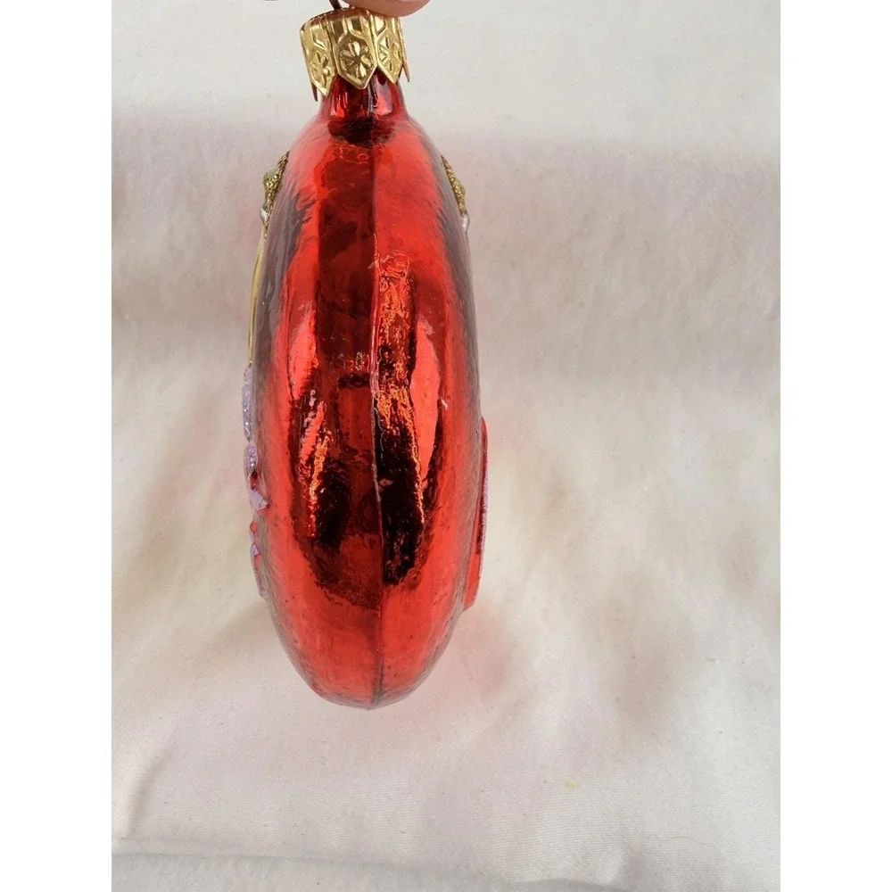 Polonaise Coca Cola Coke Bottle Blown Glass Christmas‎ Ornament Kurt Adler Red